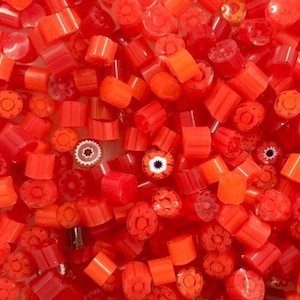 Millefiori Murrano - Mix rossastro 4 mm