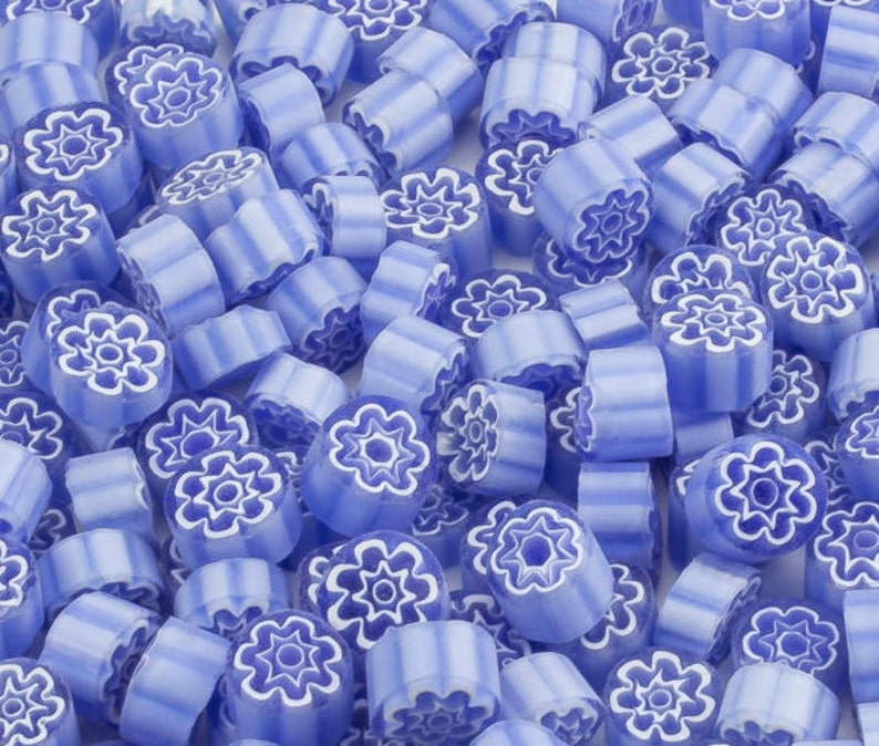 Millefiori Lavender transparent 20 pieces