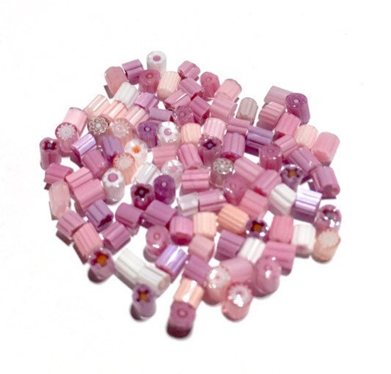 Millefiori Sale item Murrano - pink 2-3mm NEW before selling mix