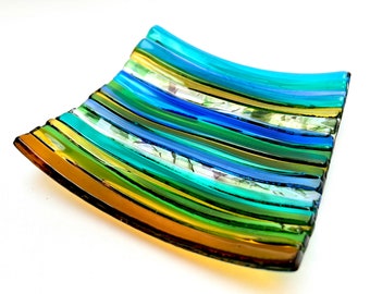 Forest Plate III- Handmade Fused Glass Art