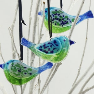 Bird Glass Ornament - Fused Glass Decorations