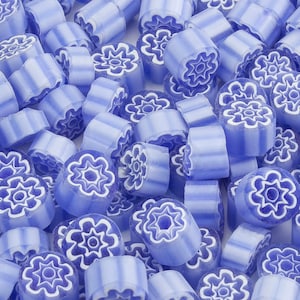 Millefiori Lavendel transparent 50 Stück
