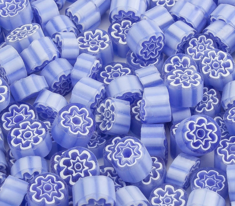 Millefiori Lavender transparent 20 pieces