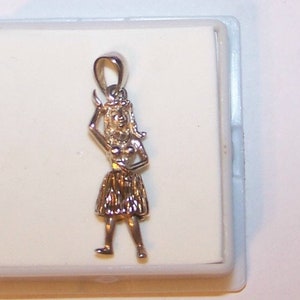 925 Sterling Silver Vintage Dancing Hawaiian Hula Girl Charm