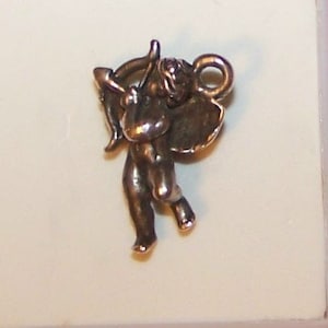 CUPID with ARRROW Sterling Charm -- Vintage 3 D - Marked Sterling--1940&#39;s