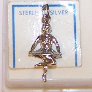GIRL DANCER CHARM -- Vintage-- Marked Sterling  -- On Original Store Card