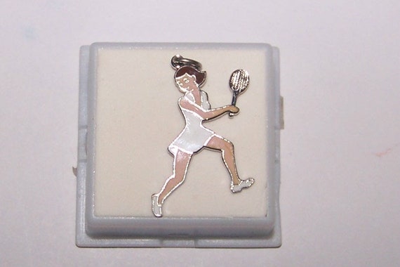 Vintage GIRL TENNIS PLAYER  Sterling Charm--  Mar… - image 2
