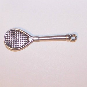 TENNIS RACKET CHARM -- Vintage 3-D Sterling Silver --3.5 Grams