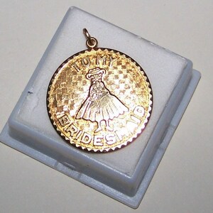 Vintage BRIDESMAID WEDDING CHARM--  12 K Gold Filled --  Larger Size