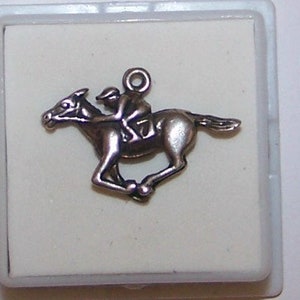 JOCKEY & HORSE  Pendant / Charm --Vintage Sterling   -- Marked Sterling