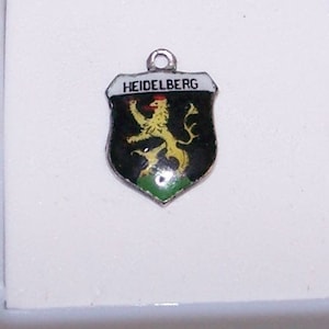 HEIDELBERG GERMANY  Sterling  and Enamel Shield Charm--Marked 835  - Vintage