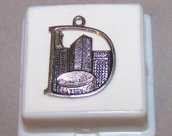 DALLAS  SKYLINE w/ COTTON Bowl-- Sterling Silver Charm -  Marked  Sterling 3.3 Grams