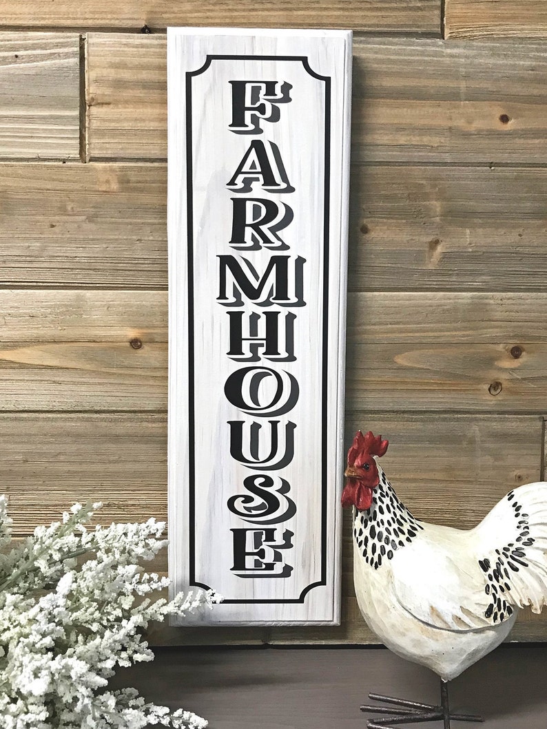 Farmhouse Vertical Wood Sign for Rustic Country Wall Art Decor Etsy