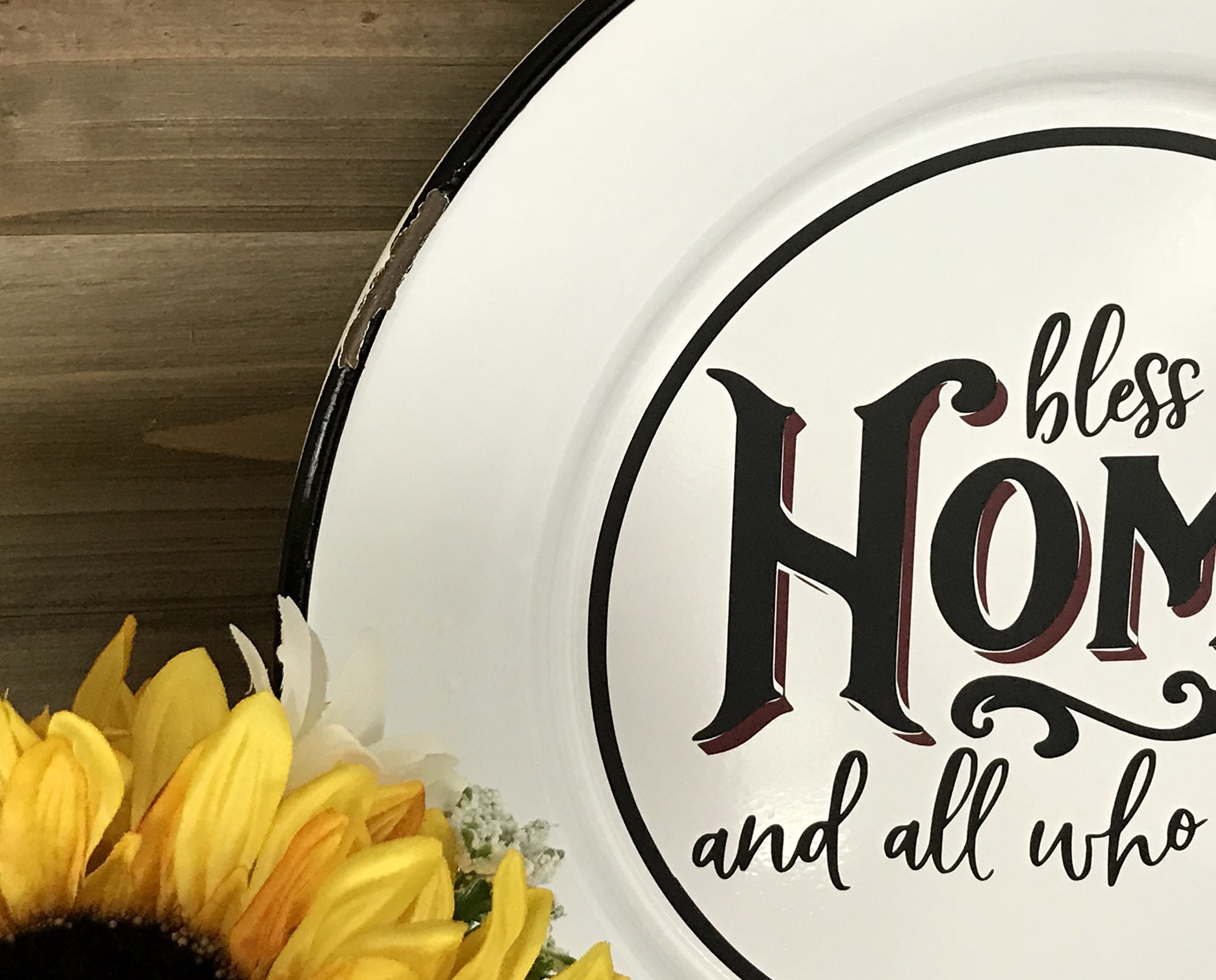 Farmhouse Bless This Home Metal Wall Art Vintage Look Kitchen Etsy