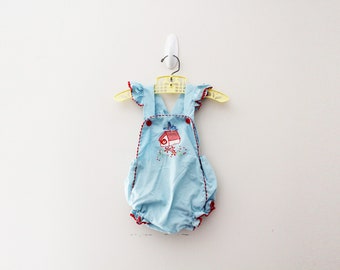 Infant Baby Boys Girls Cotton Long Sleeve Vintage Style Chickadee Silhouette Jumpsuit Romper Funny Printed Romper Clothes