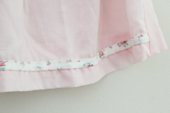 vintage 80s Baby Girls Dress Pink and White Flora… - image 5