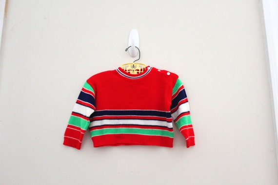 vintage 70s Cute Long Sleeve Striped Freaks & Gee… - image 1