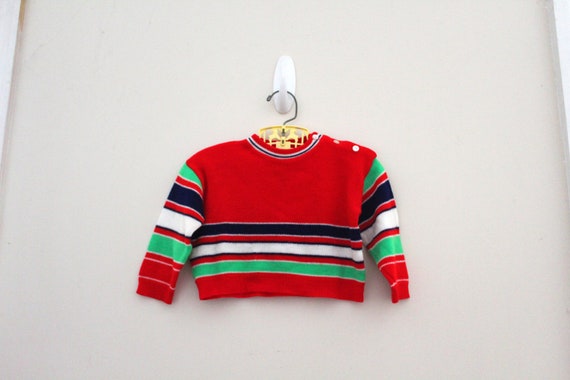 vintage 70s Cute Long Sleeve Striped Freaks & Gee… - image 2