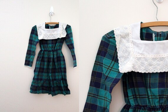 tartan dress with white collar