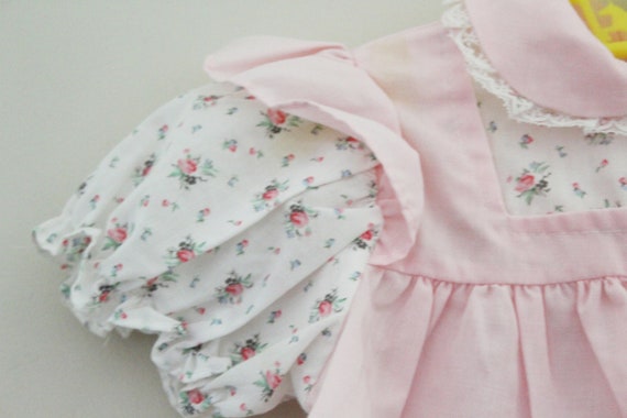 vintage 80s Baby Girls Dress Pink and White Flora… - image 7