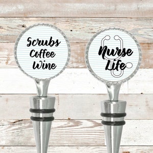Nurse Wine Stopper Nursing Wine Stopper Wine Stopper Scrubs Coffee Wine Bottle Stopper Nurse Bottle Stopper Nurse Christmas Gift RyElle
