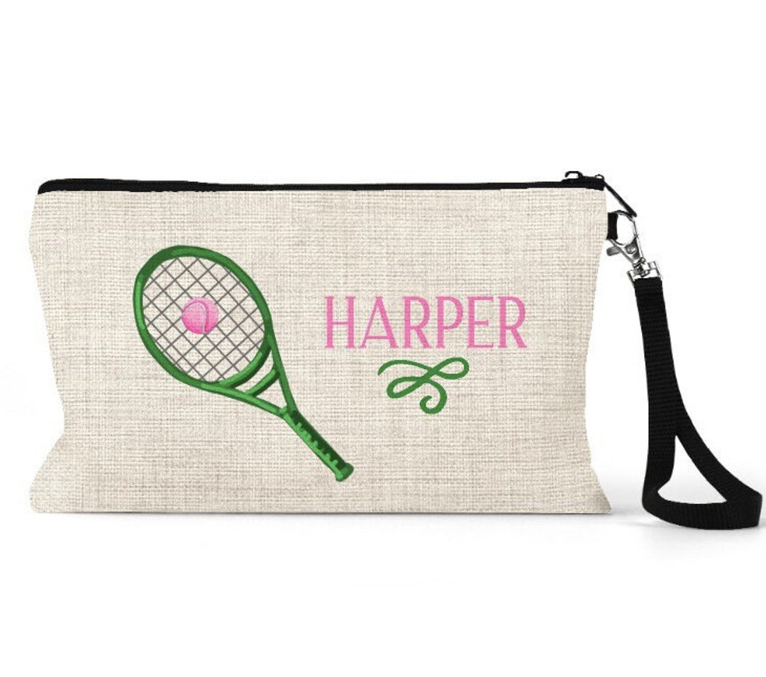 Tennis Gift Makeup Bag Tennis Gift Linen Makeup Bag Cosmetic Etsy