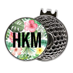 Tropical Golf Ball Marker Personalized Golf Ball Marker Womans Golf Ball Marker Flower Golf Ball Marker Ladies Golf League Gift Ball Marker