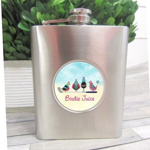 Birdie Juice Personalized Flask Womans Flask Golf Flask Ladies Flask Womans Golf Flask Bird Flask Birthday Flask Christmas Gift Golf Gift