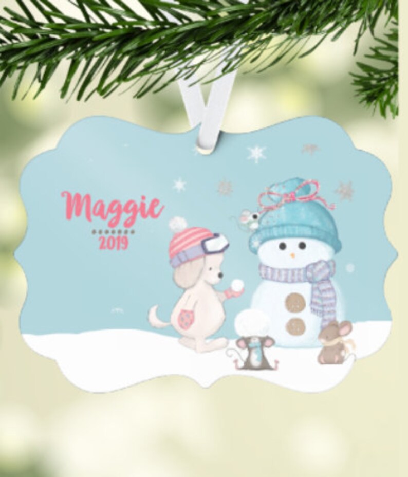 Baby Ornament Girls Ornament Puppy Ornament SnowMan Ornament Personalized Christmas Ornament Dog Ornament Personalized Baby Ornament