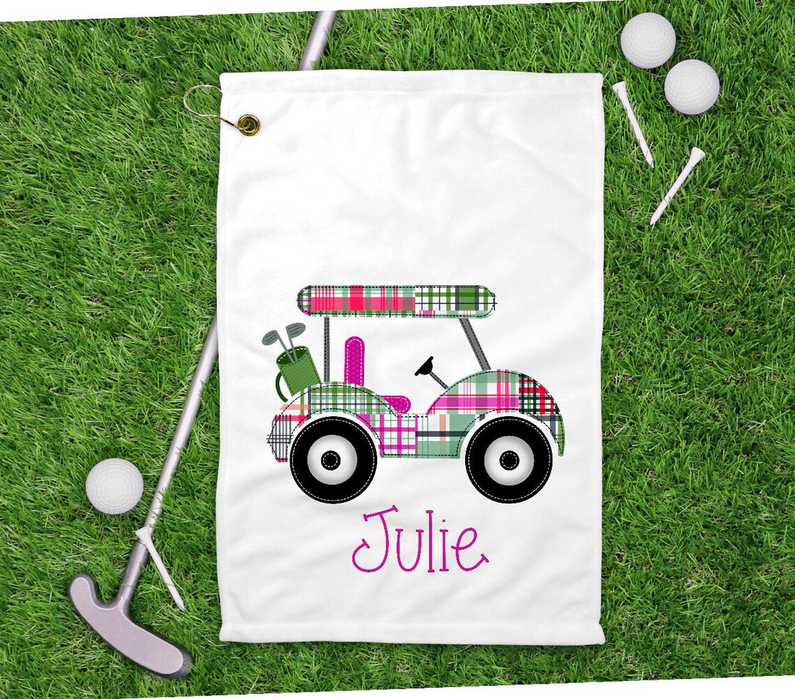 Golf Cart Towel Personalized Golf Towel Golfer Gift Etsy