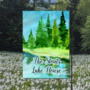 Personalized Lake House Garden Flag, Housewarming Gift, Christmas Present, Grandparents Gift
