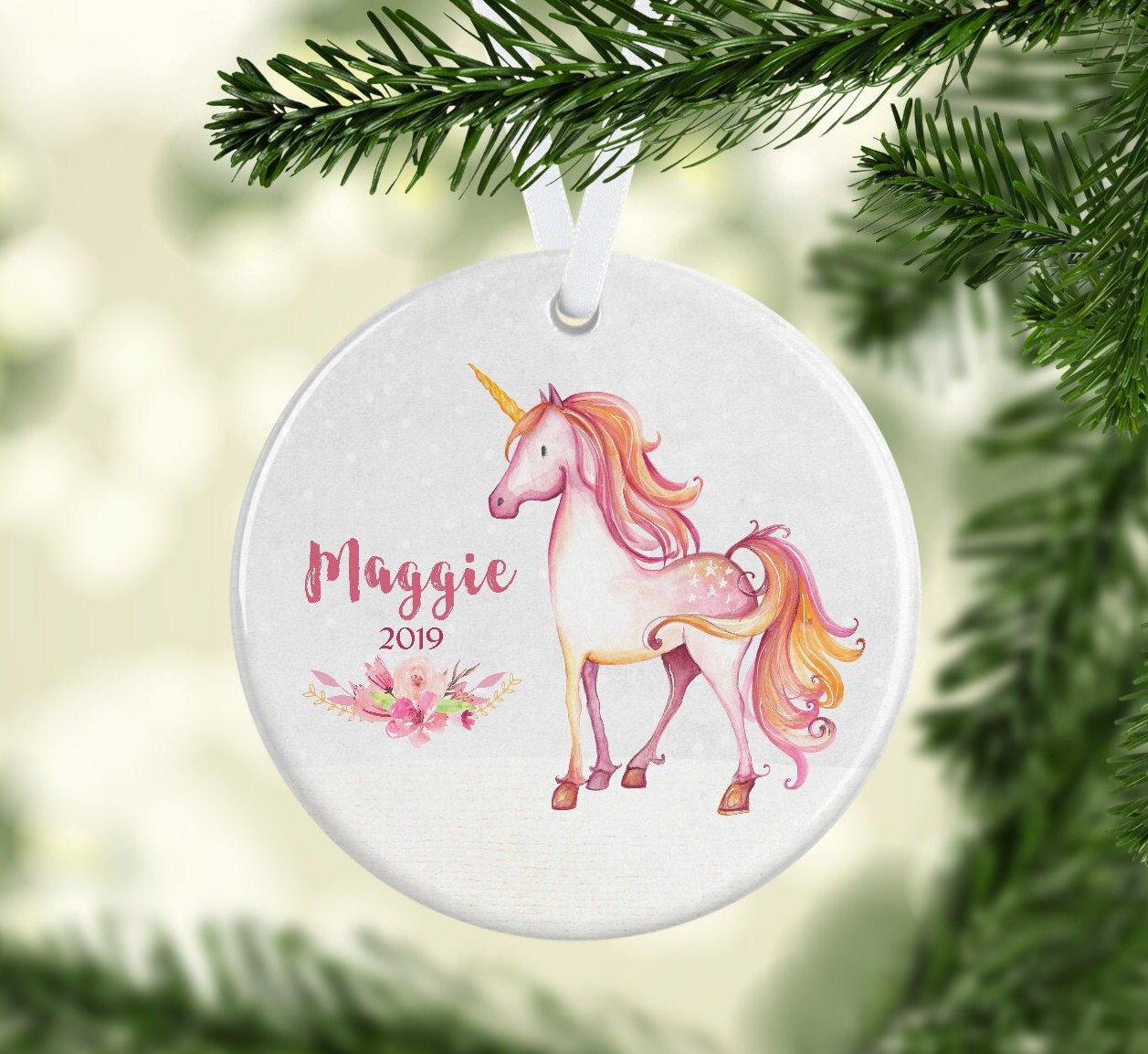 Unicorn Ornament Unicorn Christmas Ornament Personalized Etsy