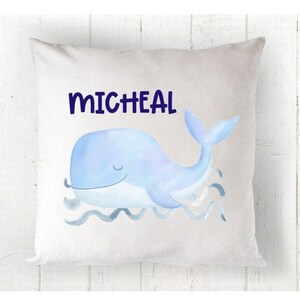 Bsby Gift Whale Pillow Nautical Decor Beach Decor Personalized Pillow Personalized Boys Pillow Baby Pillow Personalized Baby Pillow RyElle