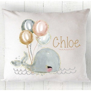 Baby Gift Baby Girl Gift Personalized Baby Gift Baby Pillow Whale Pillow Girls Pillow Personalized Pillow Girls Pillow RyElle