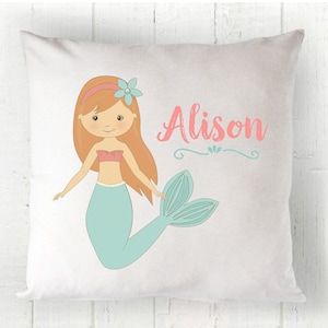 Mermaid Pillow Personalized Mermaid Pillow Mermaid Pillowcase Mermaid Decor Mermaid RyElle Personalized Girls Pillow Girls Pillow