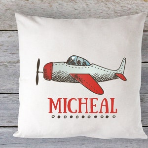Airplane Pillow, Airplane, Boys Decor, Throw Pillow, Personalized Boys Pillow, Personalized Airplane Pillow, Baby Gift, Baby Pillow, RyElle