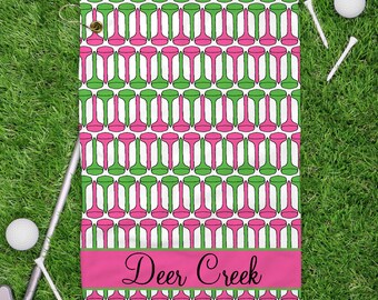 Golf Towel Personalized Golf Towel Womans Golf Towel Ladies League Gift Ladies Golf Towel Mother's Day Gift Golf Gift Pink Golf Towel