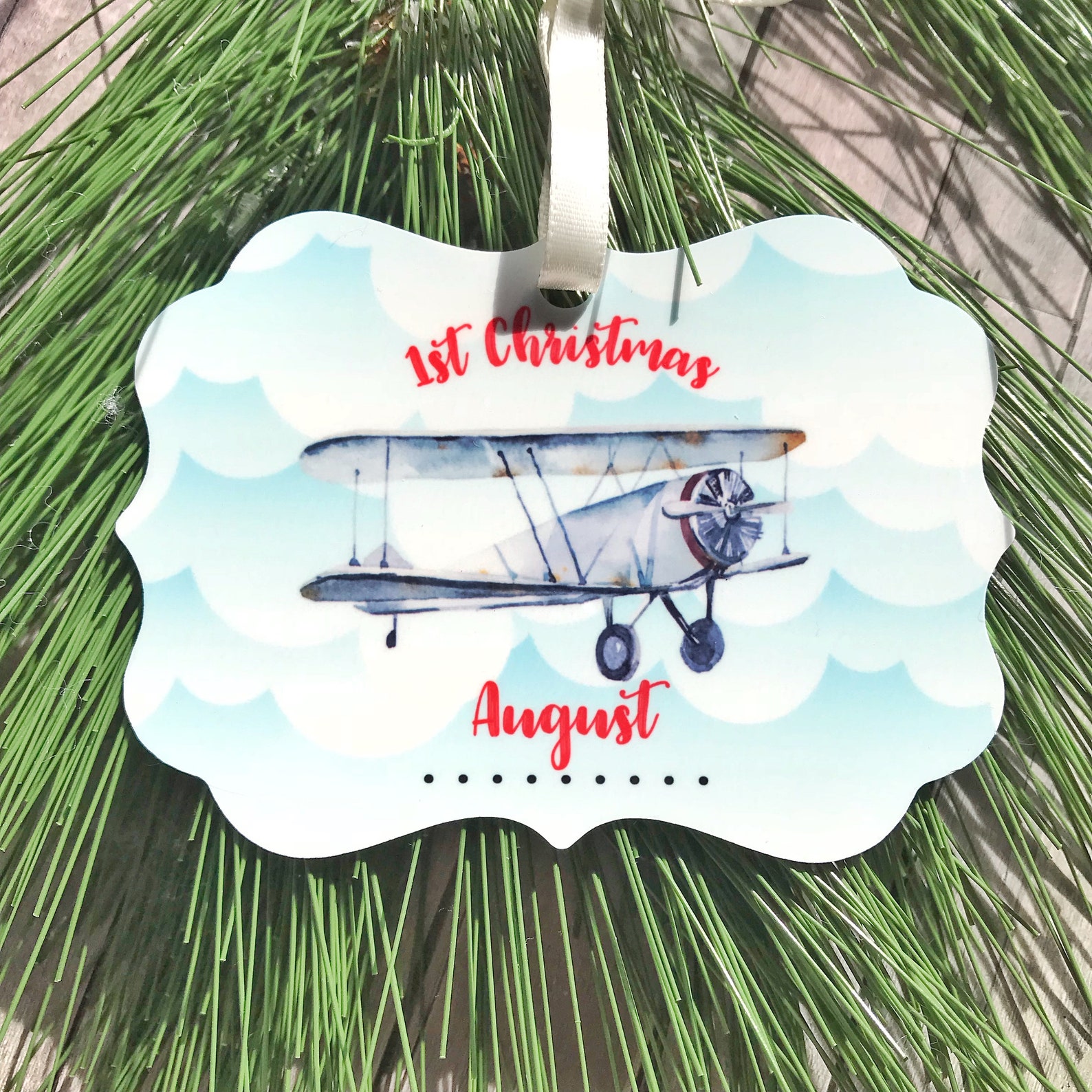 Airplane Ornament Personalized Christmas Ornament Personalized Etsy