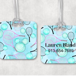 Tennis Bag Tag Womans Tennis Bag Tag Personalized Luggage Tag Personalized Tennis Gift Womans Tennis Mothers Day Gift Tennis RyElle