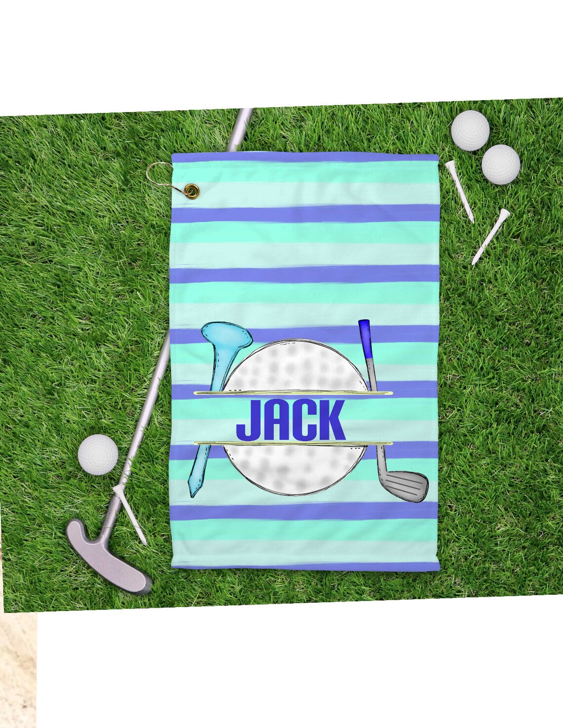 Golf Towel Personalized Golf Towel Boys Golf Towel Blue Golf Etsy