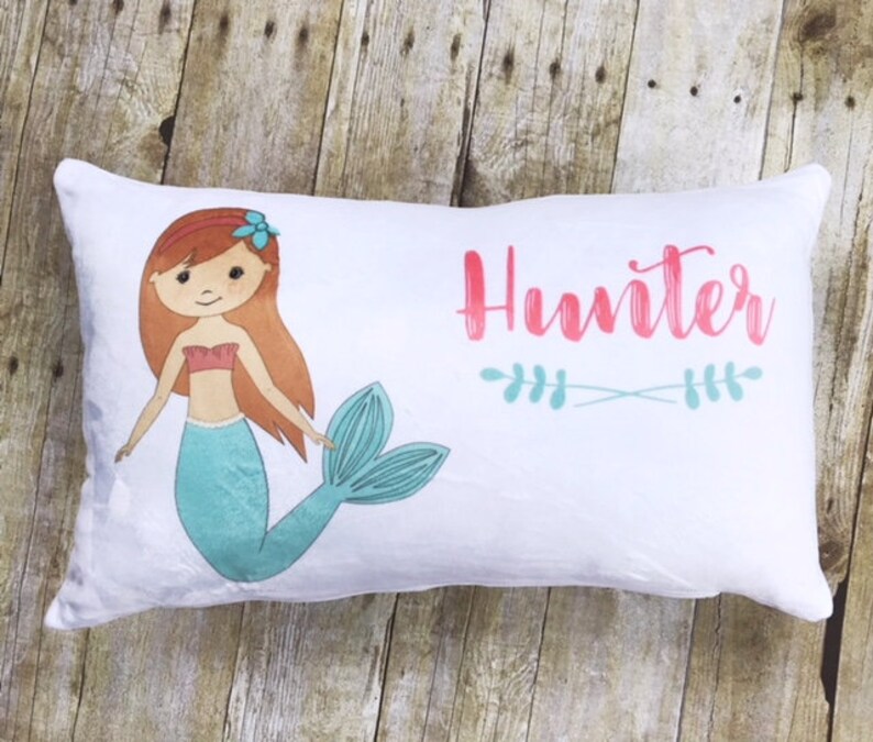 Mermaid Pillow Personalized Mermaid Pillow Mermaid Pillowcase Etsy