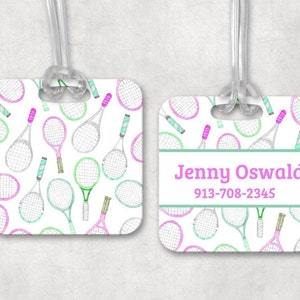 Tennis Bag Tag Womans Tennis Bag Tag Personalized Luggage Tag Personalized Tennis Gift Womans Tennis Mothers Day Gift Tennis RyElle