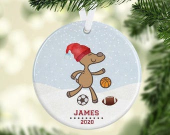 Soccer Ornament Sports Ornament Basketball Ornament Football Ornament Personalized Sports Ornament Boys Ornament Personalized Ornament