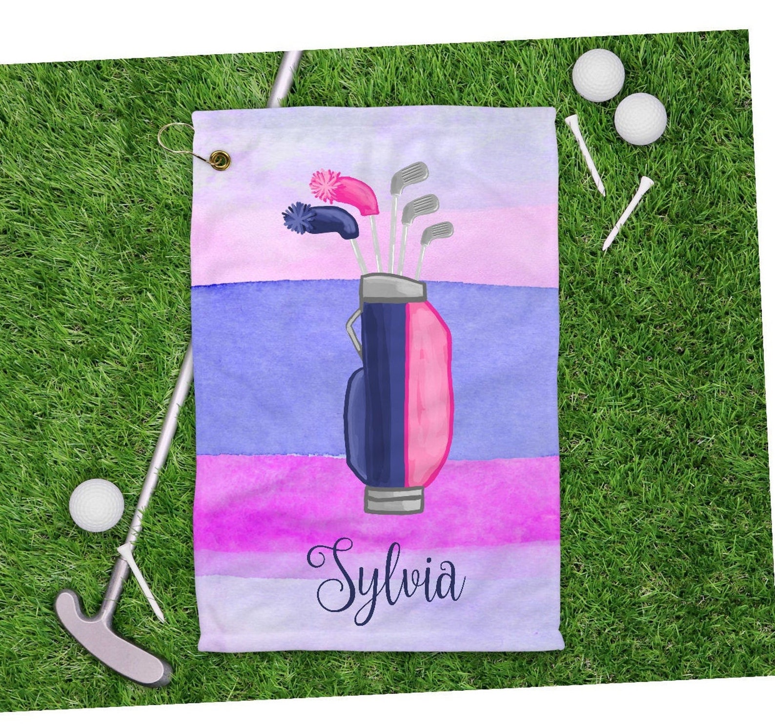 Golf Cart Towel Personalized Golf Towel Golfer Gift Etsy