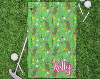 Golf Cart Towel Personalized Golf Towel Golfer Gift Personalized Golfing Gift Golf Cart RyElle Ladies Golf Womans Golf Towel Girls Golf