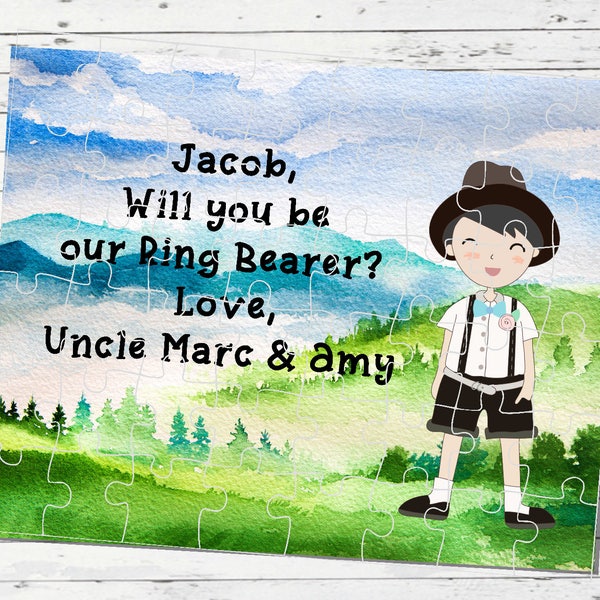 Ring bearer Puzzle Ring bearer Gift Ring bearer Puzzle Ring bearer Gift Ring bearer Ring Bearer Ryelle Ryelle Creations Watercolor Puzzle