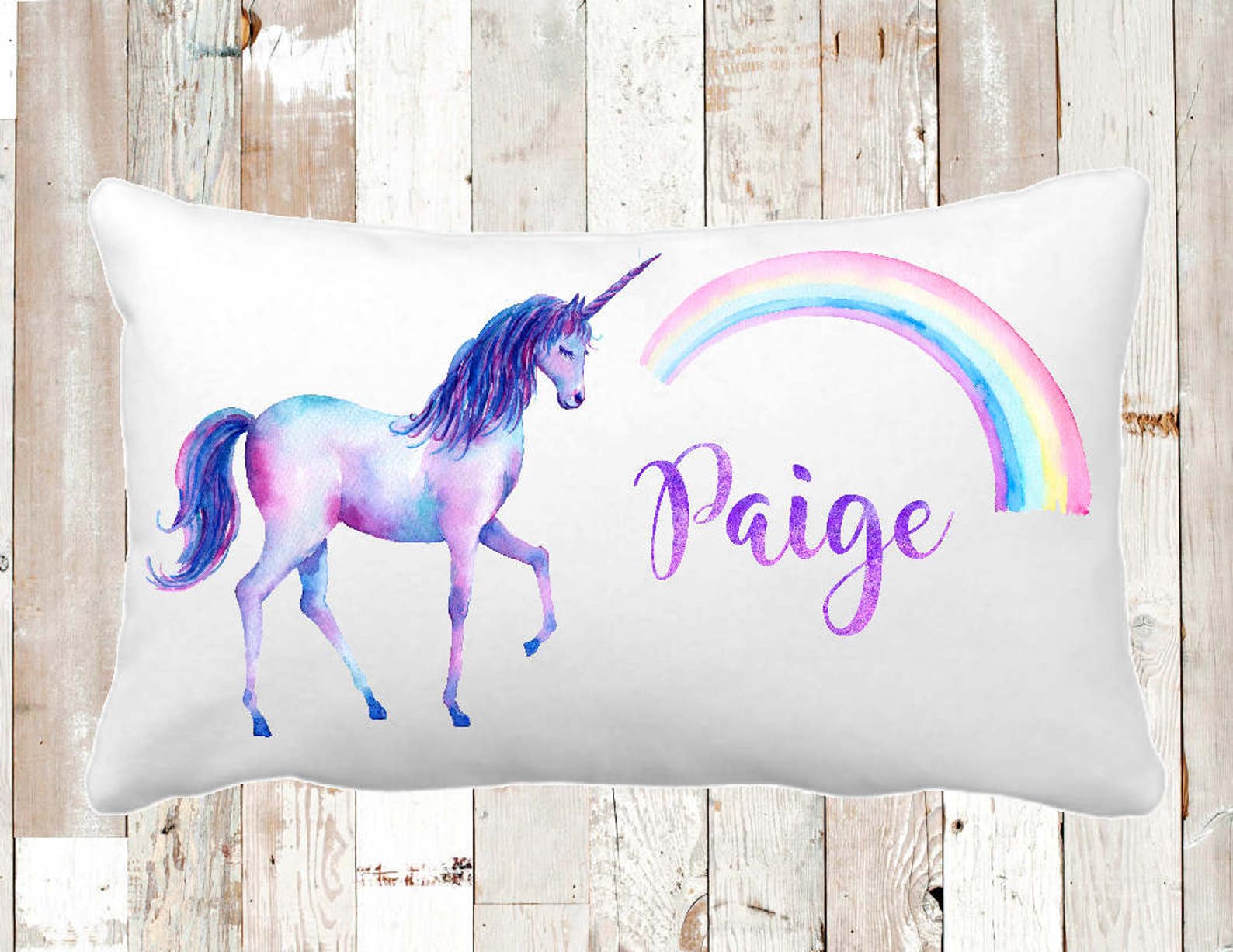 Unicorn Unicorn Pillowcase Personalized Unicorn Pillow Etsy