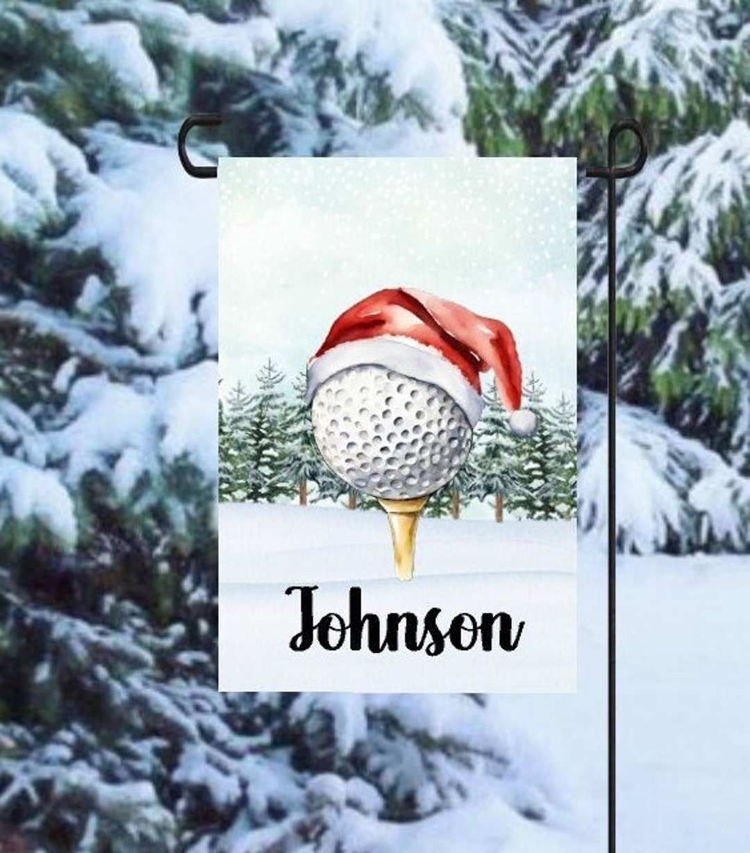 Christmas Gift Golf Flag Personalized Golf Flag Winter Flag Etsy