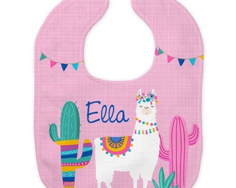 Baby Gift Baby Girl Bib Baby Bib Personalized Baby Bib Llama Bib Llama Gift Personlalized Baby Gift Girls Bib Girls Bib RyElle