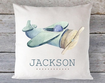 Airplane Pillow, Personalized Pillow, Baby Boy Pillow, Baby Shower Gift, Aviation Pillow, Boys Pillow, Birthday gift